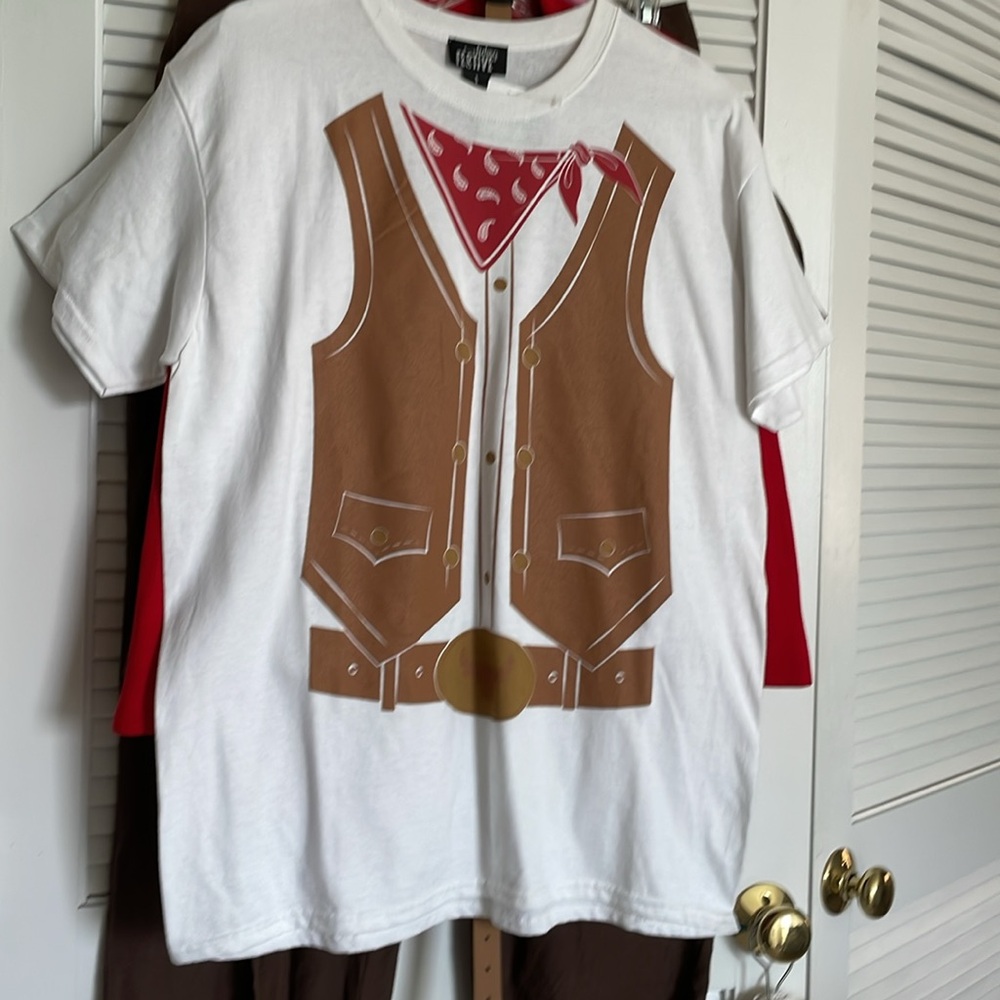 NEW Faux Cowboy cowgirl tee shirt costume or party wear unisex size L